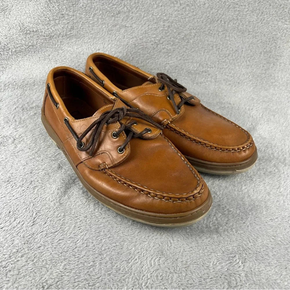 Allen Edmonds Eastport Boat Shoes Leather Mens Size 12 D Brown Loafers Deck